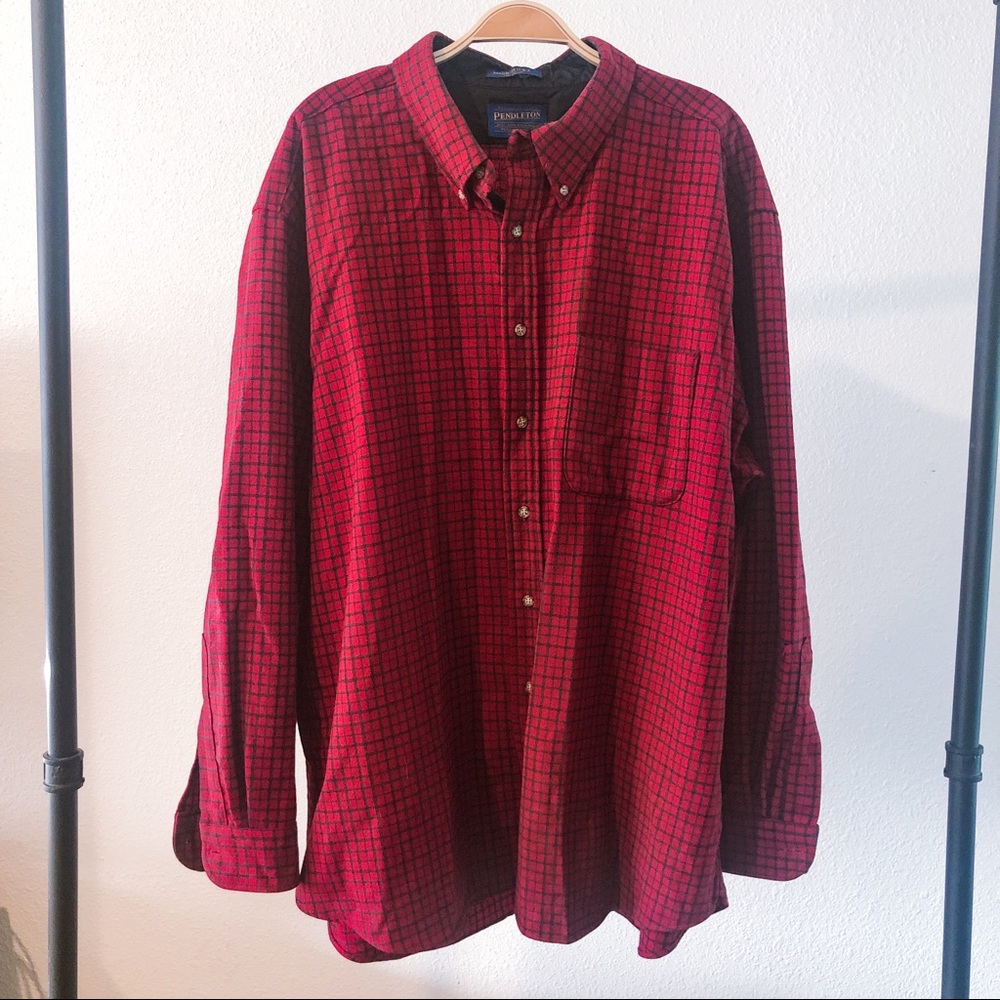 100% Wool Pendleton Plaid Shirt w/ flaw